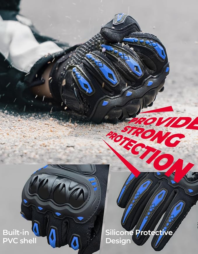 KEMIMOTO Motorcycle Gloves for Men/Women, Touchscreen Dirt Bike Gloves - Image 3