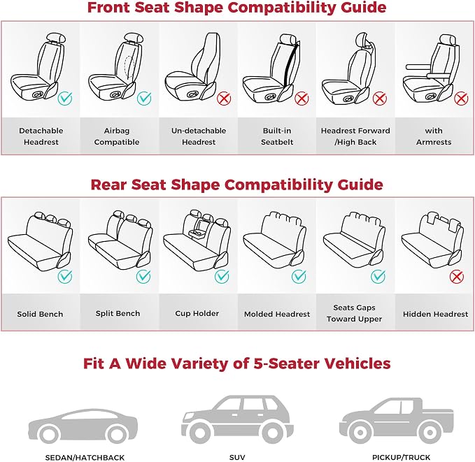 Beige Car Seat Covers Full Set - Image 2