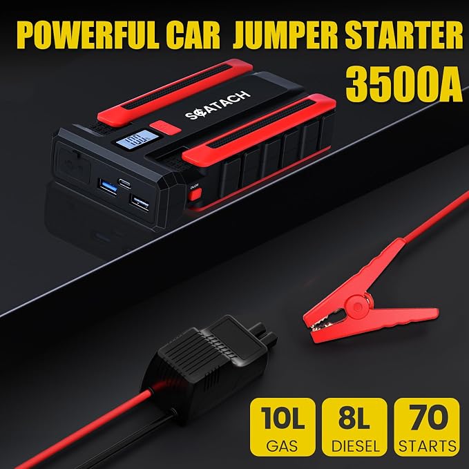 Scatach 002 3500A Car Battery Jump Starter, 12V Jump Starter Battery Pack - Image 2