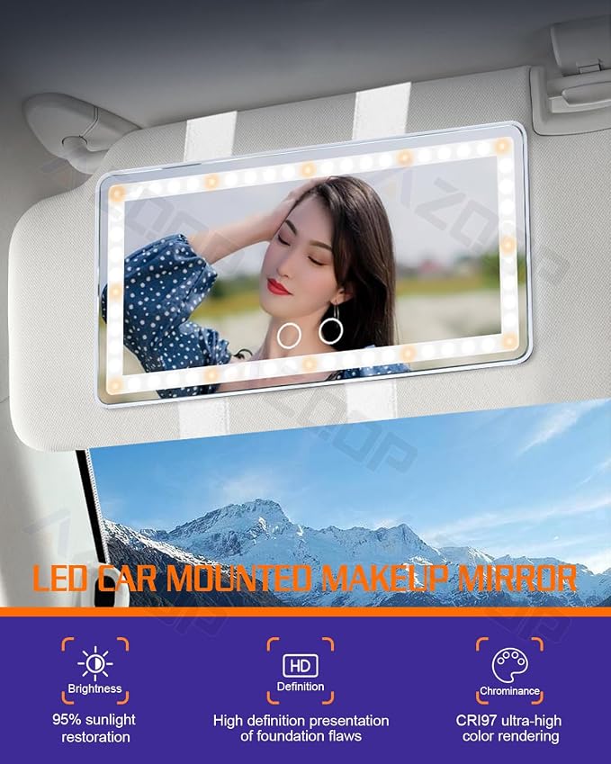 2 Pcs Car Sun Visor Vanity Mirror, Upgraded Car's Mirrors - Image 3