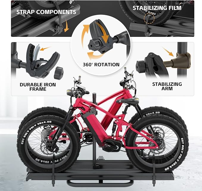 200 LBS Capacity 2 EBike Rack - Image 3