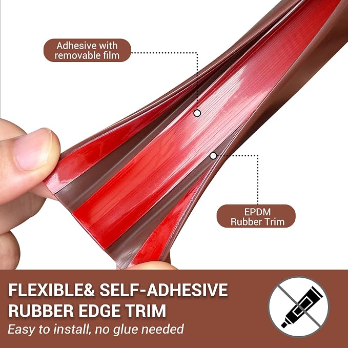 Rubber Edge Trim, Flexible Edge Banding, 5/8" U Channel Furniture Edge Protector - Image 3