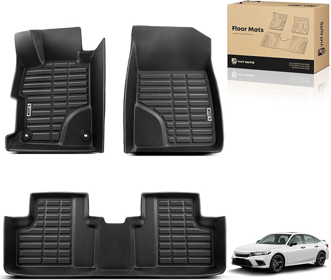 YHTAUTO Floor Mats Fit 2012-2015 Honda Civic Sedan, TPE All Weather Car Mats by YHTAUTO