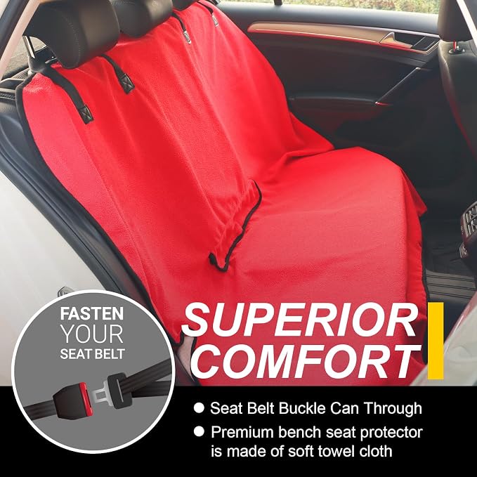 Back Seat Cover for Car Trucks Van SUV, Waterproof Rear Bench Towel Seat Covers - Image 2