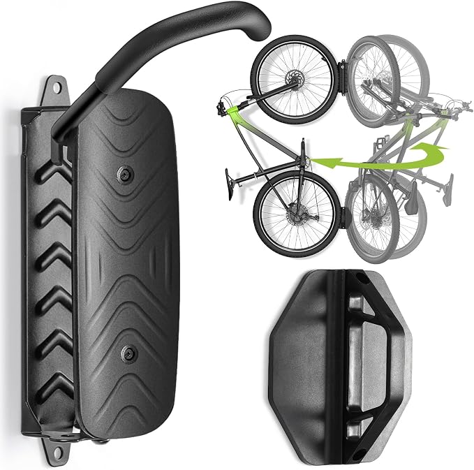 Swivel Bike Wall Mount, 150° Swivel Vertical Bike Rack Wall Hanger Holds up to by Housolution