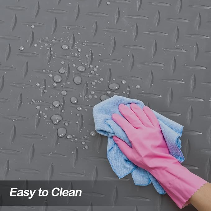 Garage Floor Mat, 4x8.2ft Diamond Rubber Plate Garage Flooring Rolls, Non-Slip - Image 9