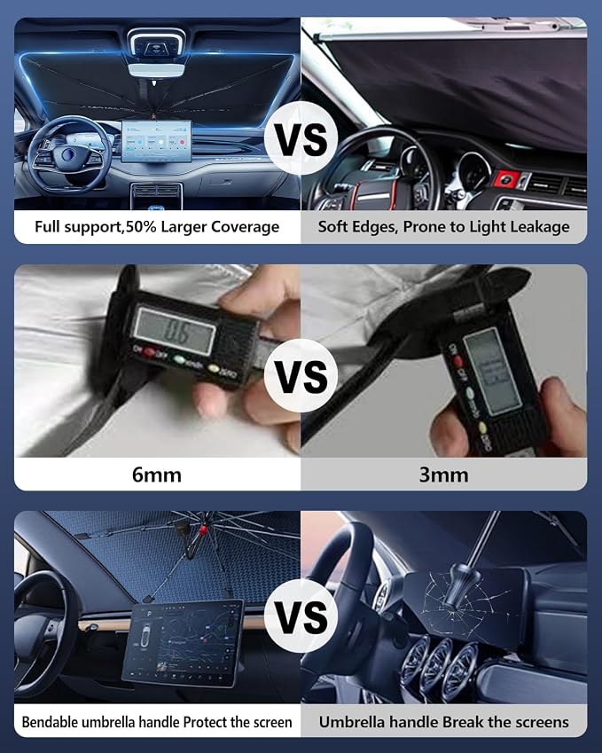 Car Windshield Sun Shade-Sun Ray Reflective Front Window Cover, Foldable Car - Image 3