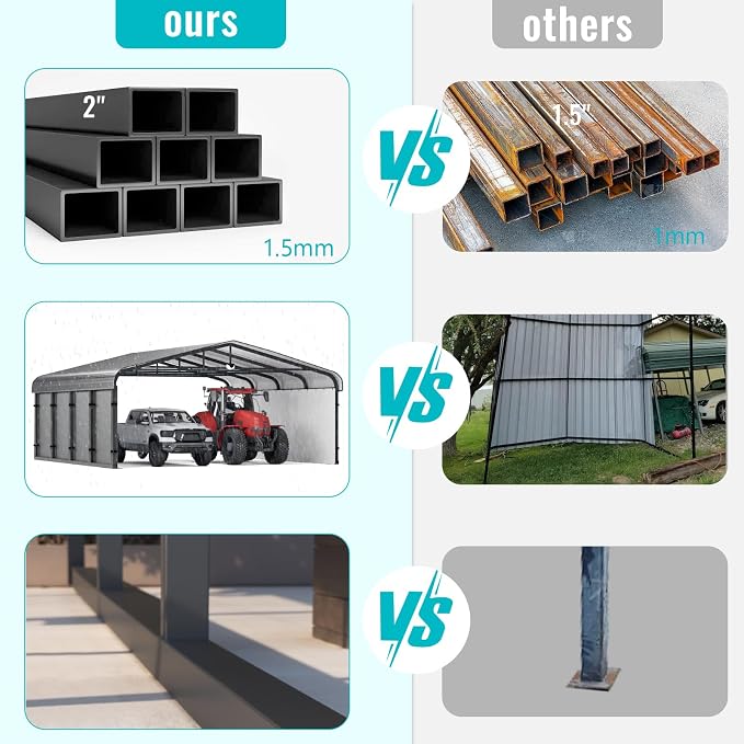 Metal Carport, Car Ports 20x20 Heavy Duty Metal - Image 7