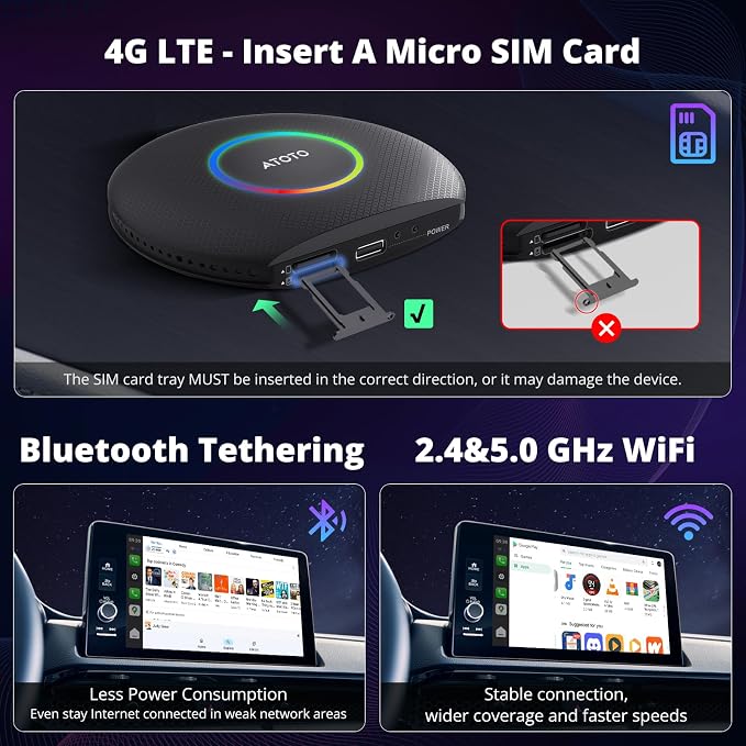 CB6 CarPlay AI Box & Android AI Box, Wireless CarPlay/AndroidAuto Adapter - Image 4