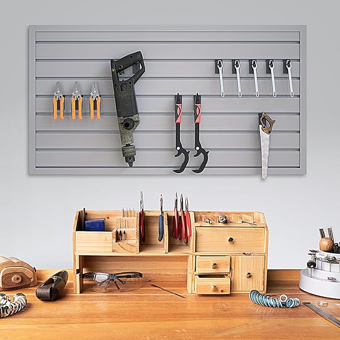 NeatiEase 2 x 4ft Slatwall Panel Wall Storage Systems, Slat Wall Paneling - Image 7