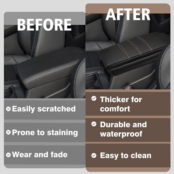 Muslogy Center Console Cover Extra Thick Armrest Pad Compatible - Image 6