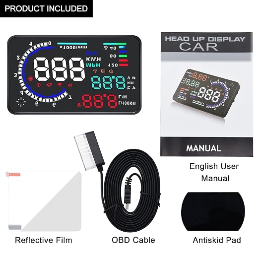 KAOLALI A8 HUD Display 5.5" Dash Screen Projector OBD2 Auto Gauge RPM MPH - Image 9