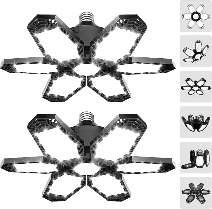 TANBABY 2 Pack LED Garage Lights, 150W Deformable Best Ceiling Shop Lights - Image 9