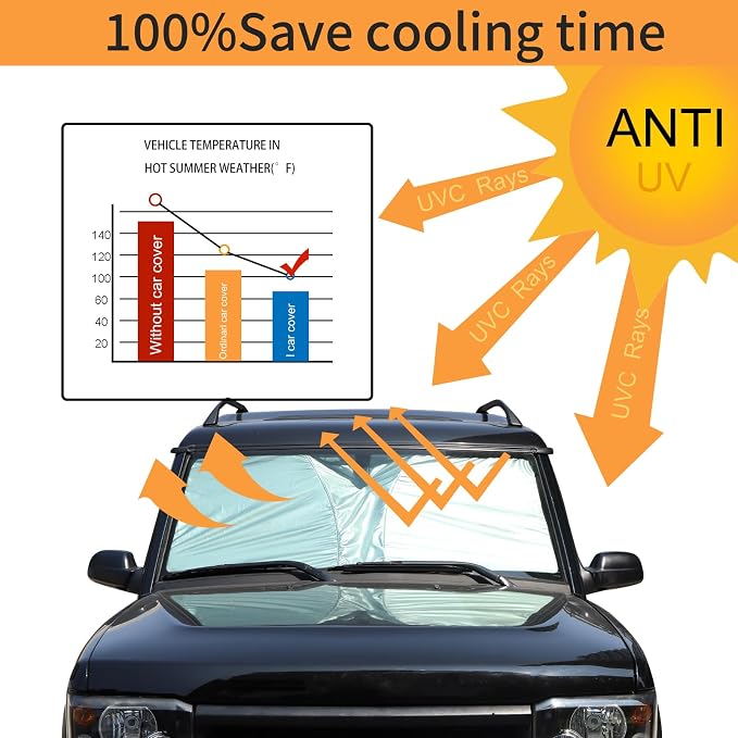 Windshield Sunshade Fit for Land Rover Discovery 2 LR2 1998-2003, Folding Car - Image 6