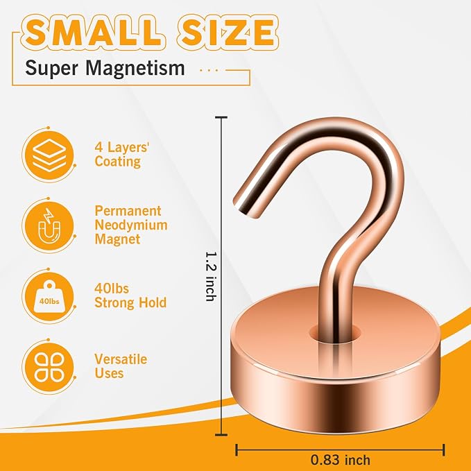 Neosmuk Magnetic Hooks, Cruise Ship Essentials, 40lb+ Heavy Duty Magnetic Hooks - Image 6