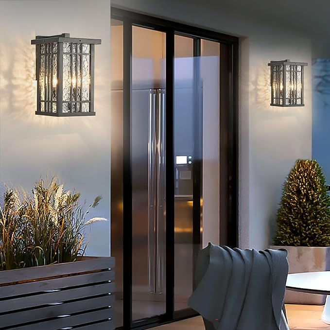 2-Light Outdoor Wall Light E26 Base Metal Frame - Image 5