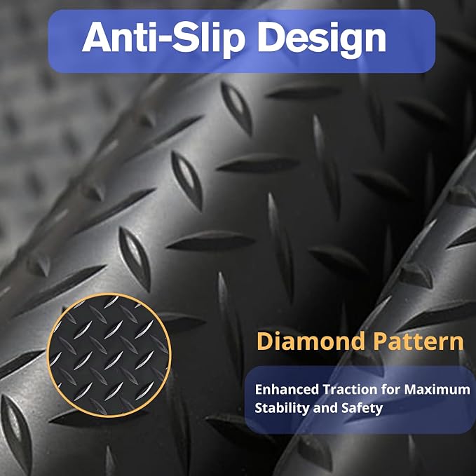 4X6 FT Garage Floor Mat， 2.5 Inch Thickened Diamond Plate Flooring Roll - Image 4