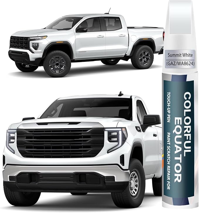 Summit White Touch Up Paint for GMC, Car Paint Pen Scratch Repair Two-In-One by SNSIR
