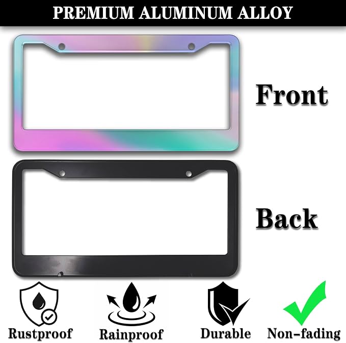 License Plate Frame Holder Rainbow License Plate Frames - Image 3