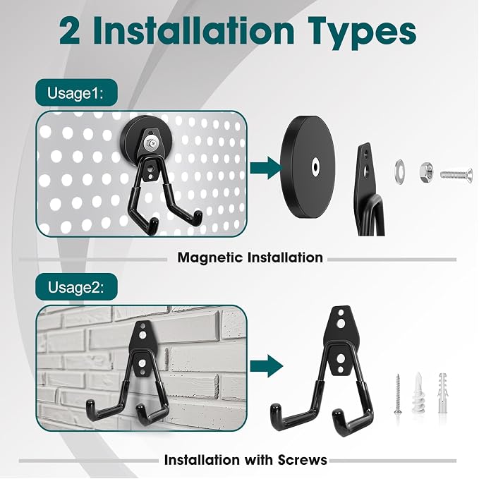 2 Pcs Storage Utility Magnets Hanging Hook - Image 3