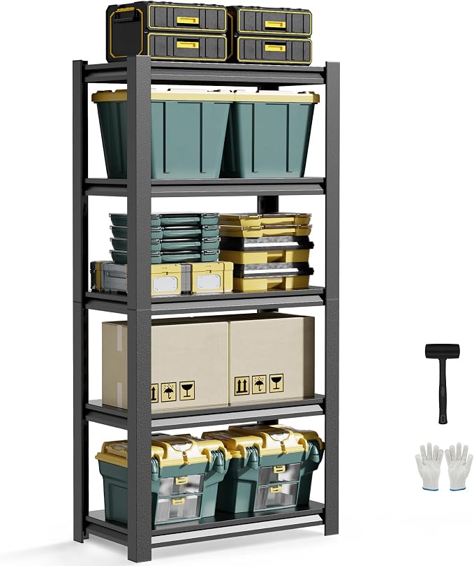 JHYKHG 63" H Storage Shelves, 5-Tier Heavy Duty Garage Shelving, Adjustable by Unknown