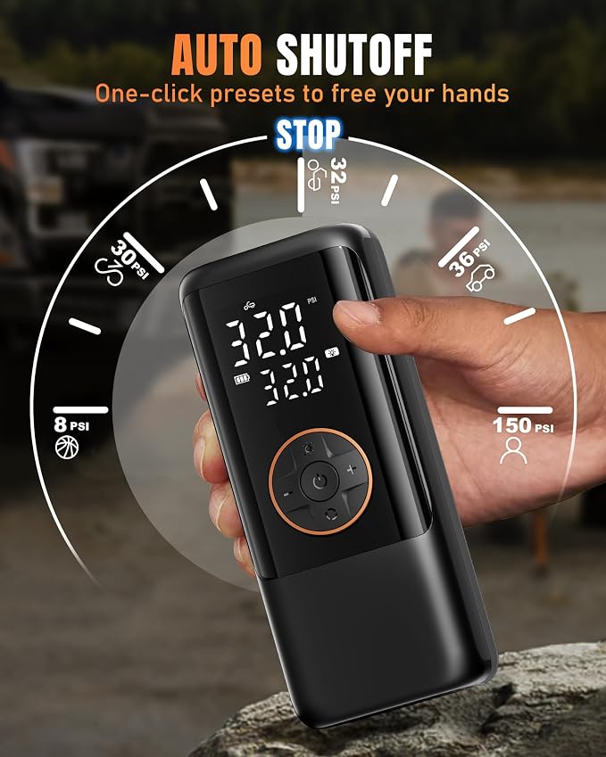Tire Inflator Portable Air Compressor, 150PSI Air Compressor - Image 5