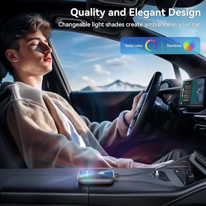 Wireless CarPlay Adapter for iPhone, 2 in 1 Wireless CarPlay and Android Auto - Image 8