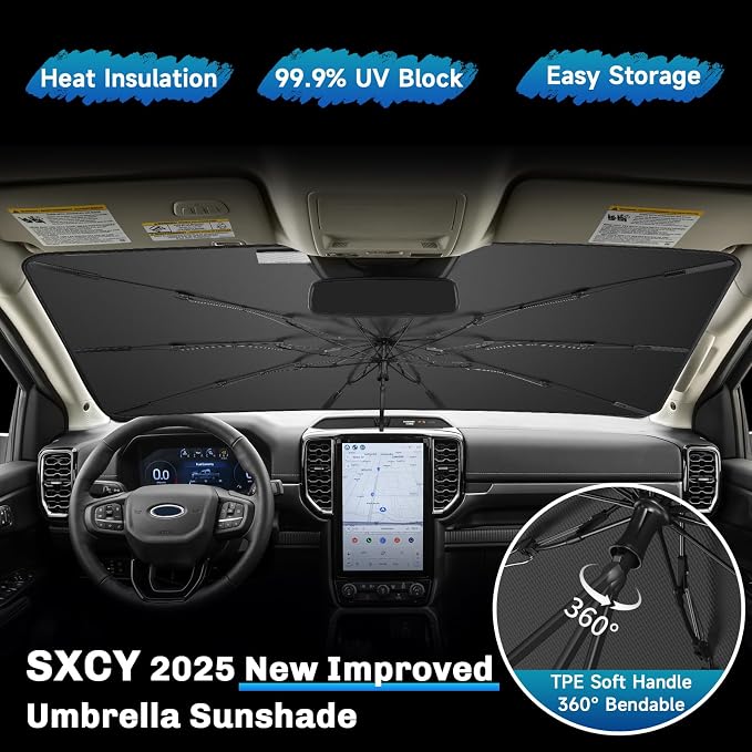 SXCY for 2024 2025 Ford Ranger Windshield Umbrella Sunshade 2024 2025 Ranger - Image 3