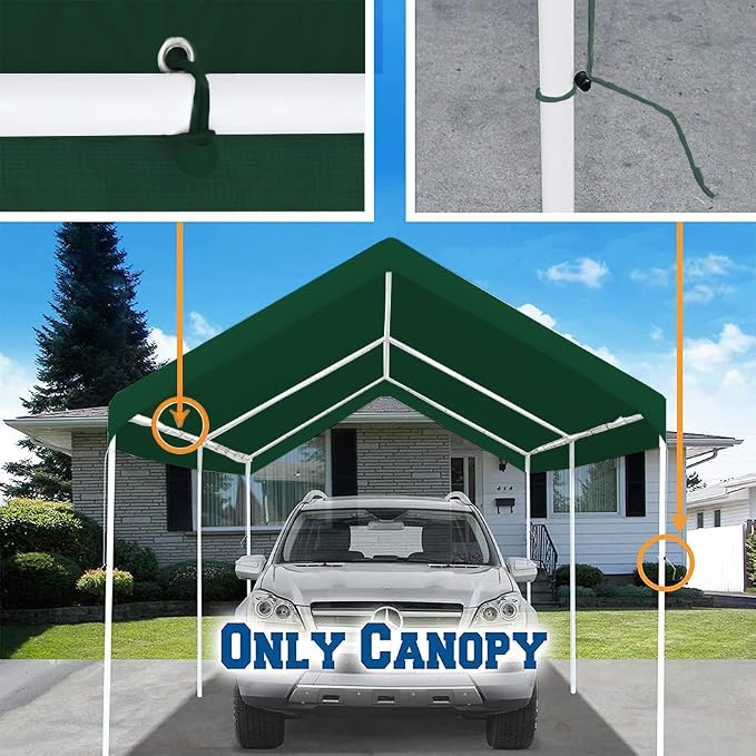 10'x20' Upgraded Carport Replacement Top Canopy Cover - Image 4