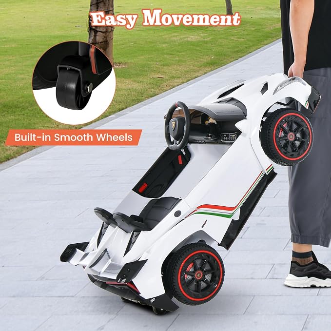 Costzon Ride on Car, Lamborghini Licensed 12V Battery Powered 4WD Sports Car - Image 8