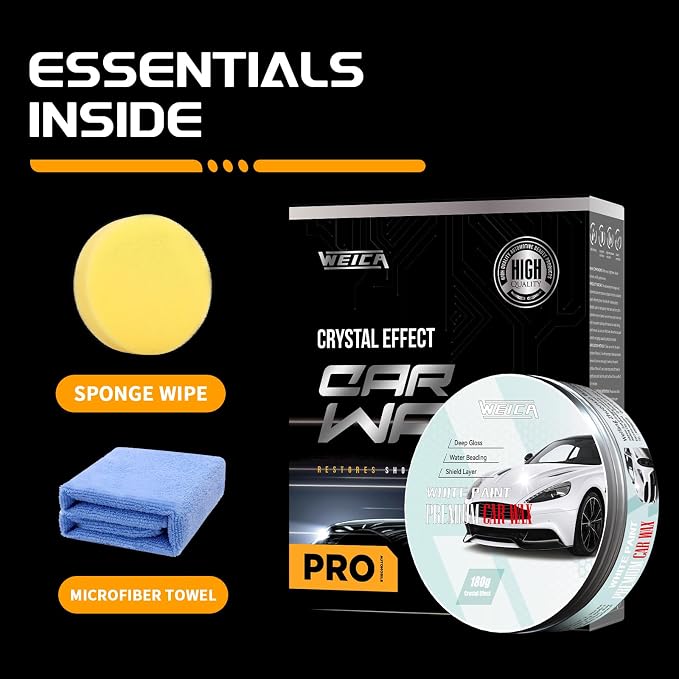 Car Wax for Light & Metallic Cars | White, Pearl | Anti-Yellowing Carnauba | - Image 7