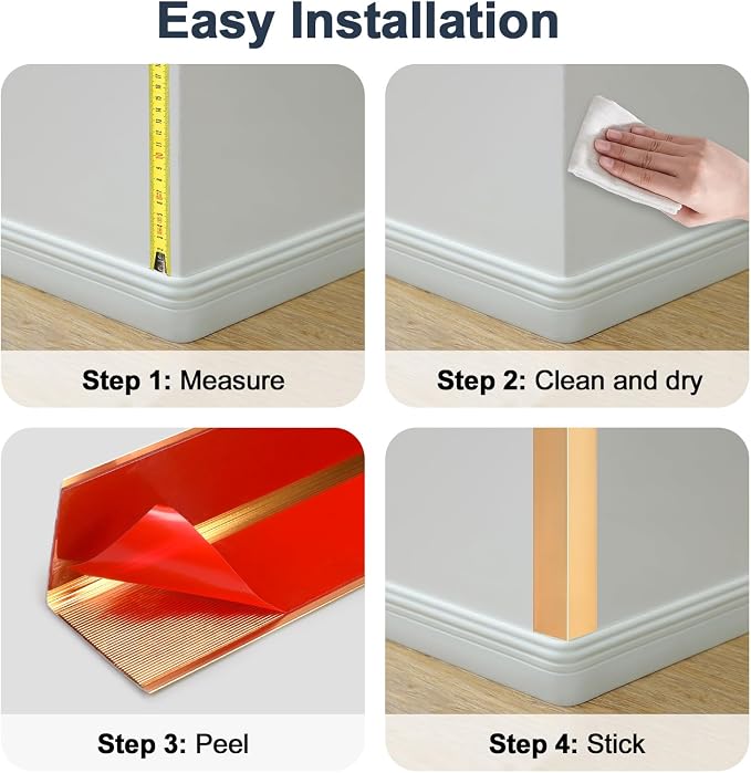 4PCS 45" Aluminum Metal Corner Protectors, Self Adhesive Corner Guards - Image 5