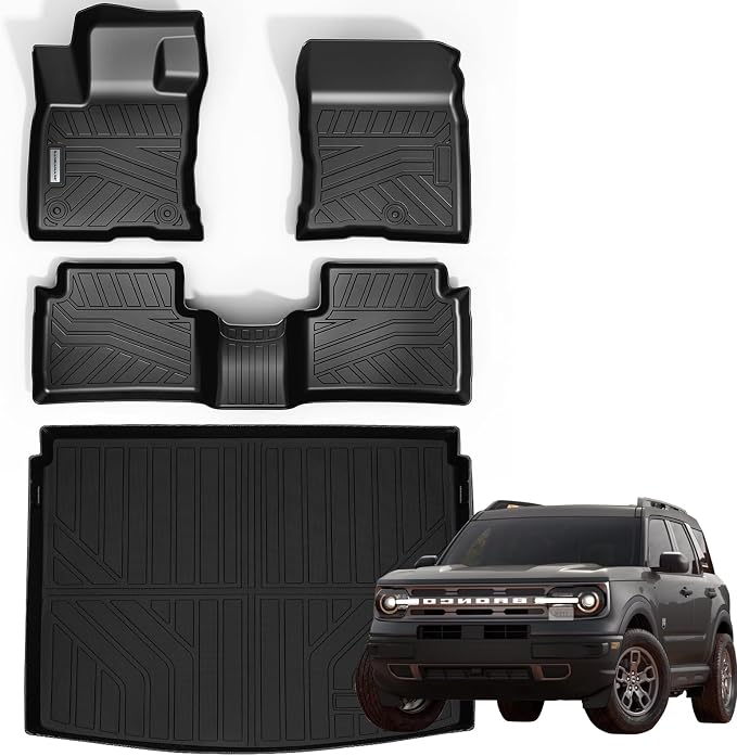 Floor Mats & Trunk Mat for 2021-2024 2025 Ford Bronco Sport Only Fit Sport by SANBAN-AXE