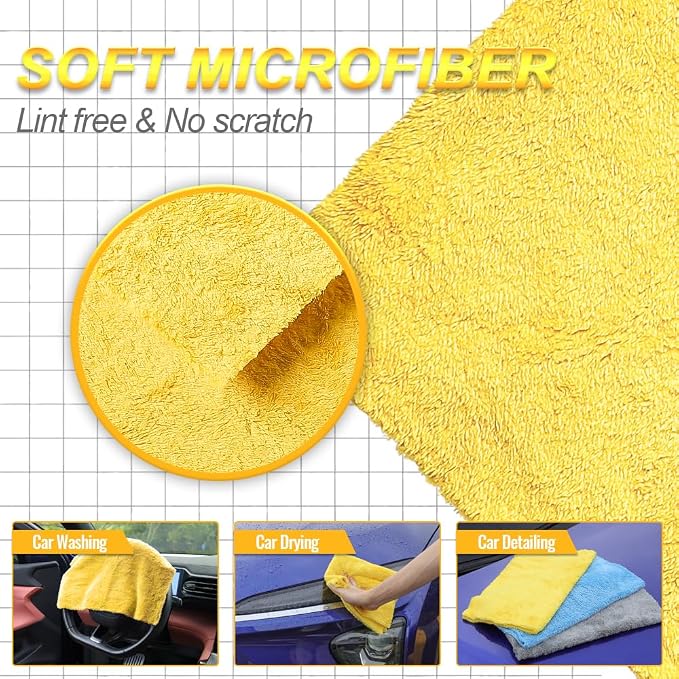 Micro Fiber Towels Car，Coral Fleece Car Wash Cleaning Towel, Scratch Free - Image 4