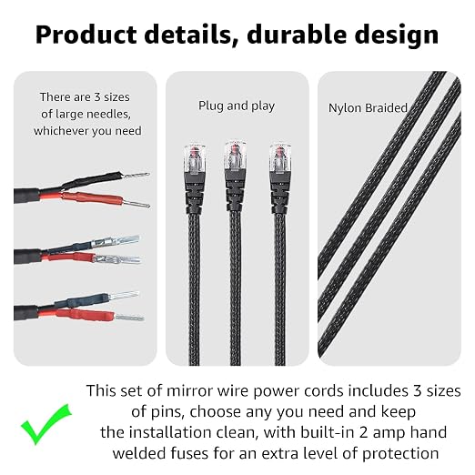 16.5" Radar Detector Hardwire Power Cord Mirror Wire Plug Tap Set - Image 2