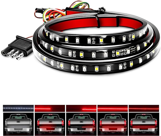 Nilight 48”/49” LED Tailgate Light Strip 90 LED Red/White by Nilight