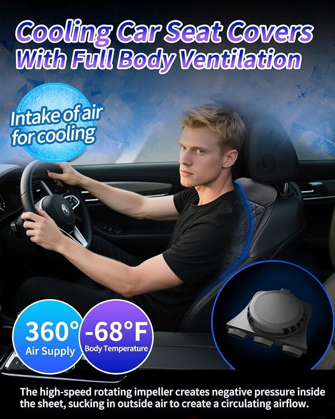 Air Suction Cooling Car Seat Cover Front Seat, 12V Circulation Ventilation - Image 7
