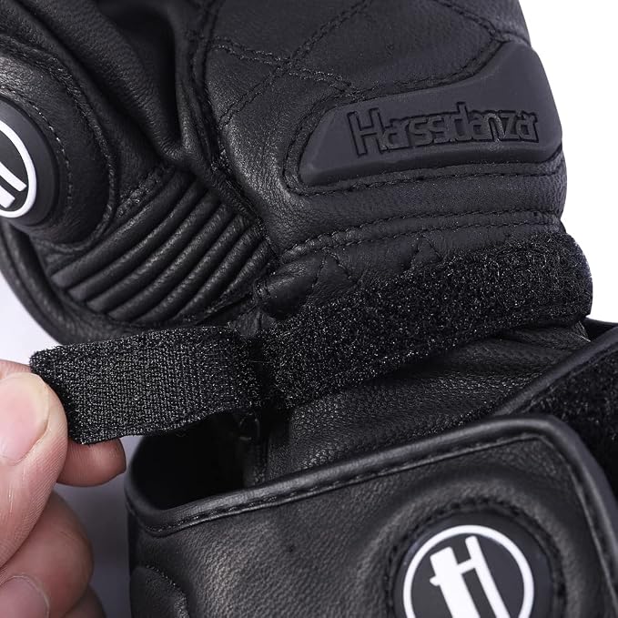 Harssidanzar Leather Motorcycle Gloves - Image 5