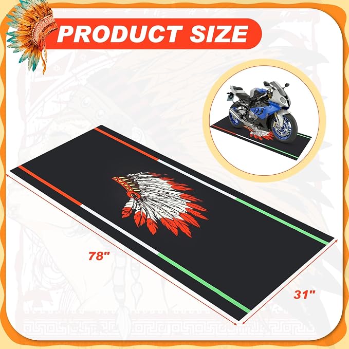 Motorcycle Mat 78 x 31 Inch Garage Floor Rug Washable Parking Mats - Image 2