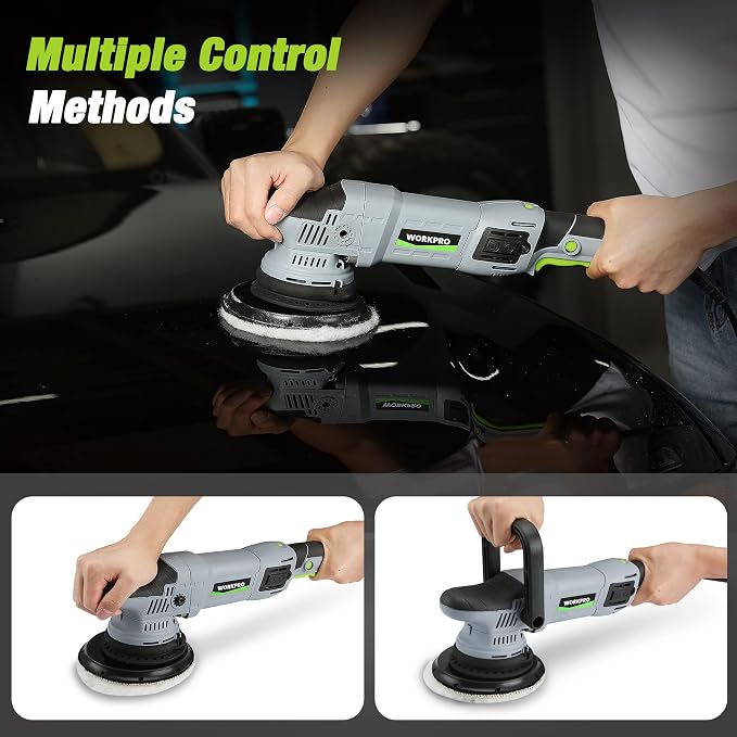 WORKPRO Buffer Polisher, 6-inch 1080W Dual Action Random Orbital Polish Kit - Image 6