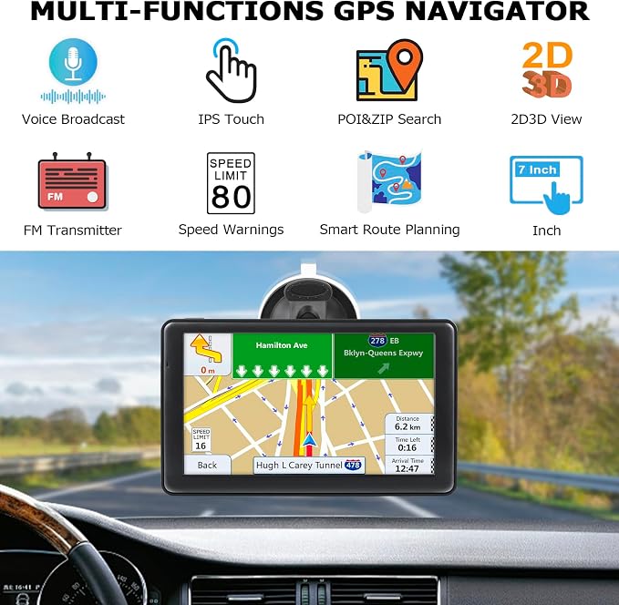 GPS Navigator for Car Truck, GPS Commercial Drivers 2025 Trucker GPS for Semi - Image 3