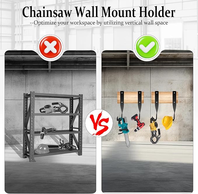 4PCS Chainsaw Wall Mount Storage Rack, Heavy-Duty Chainsaw & Tool Wall Mount - Image 5