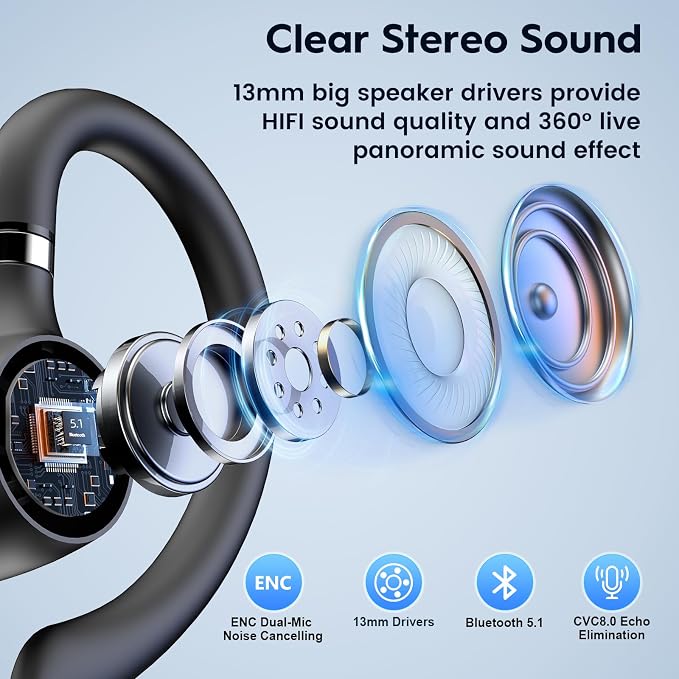 New bee Bluetooth Headset, 72H Talktime Wireless Bluetooth Earpiece - Image 9