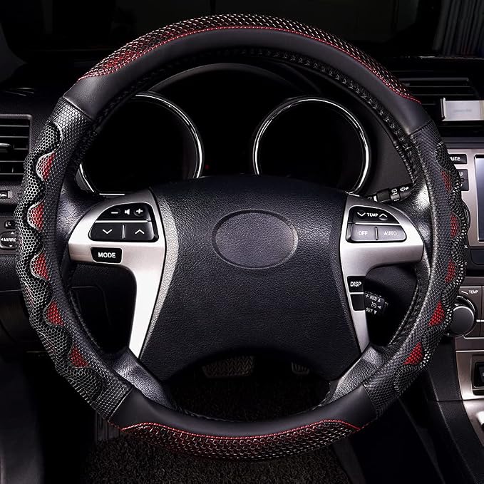 Flying Banner car Steering Wheel Cover Faux Leather Massage Universal fit 3D - Image 2
