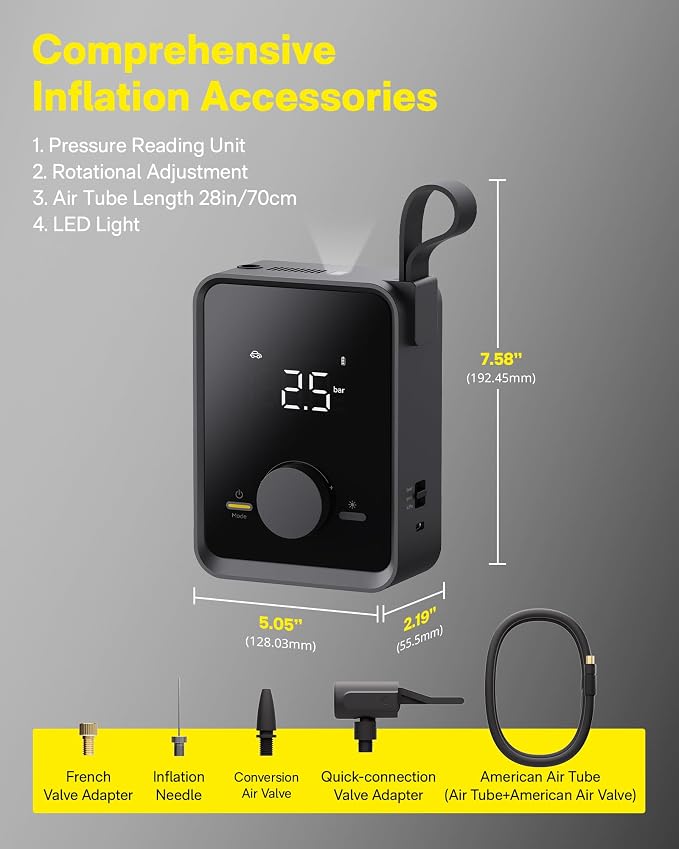 HOTO Tire Inflator Portable, Electric Air Pump Pro - Image 6