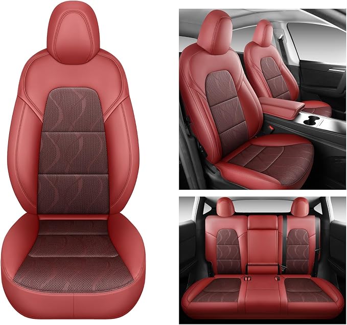 Tesla Model Y Seat Cover Full Set, Faux Leather Tesla Car Seat Cover, Perfect - Image 2
