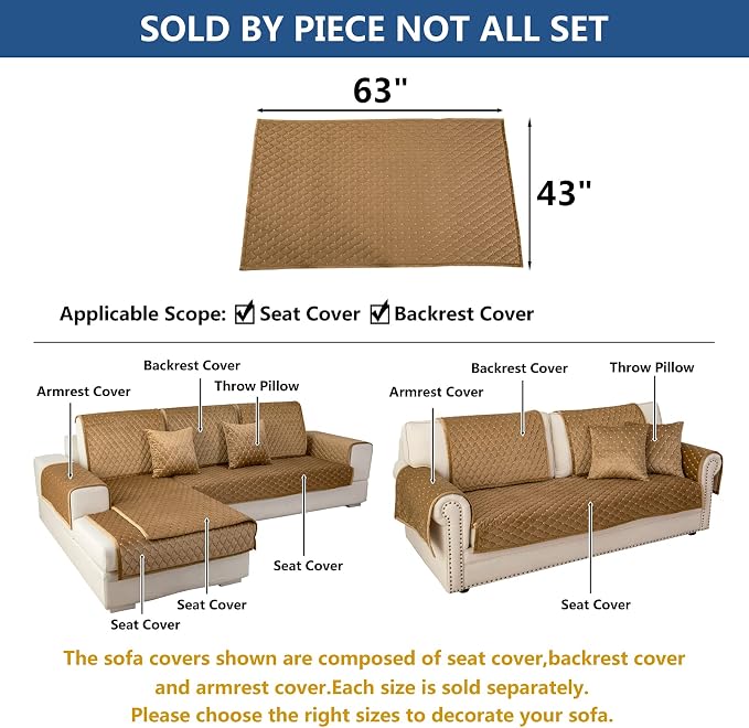 Eismodra Couch Cover, Sectional Couch Covers, Sofa Covers - Image 5