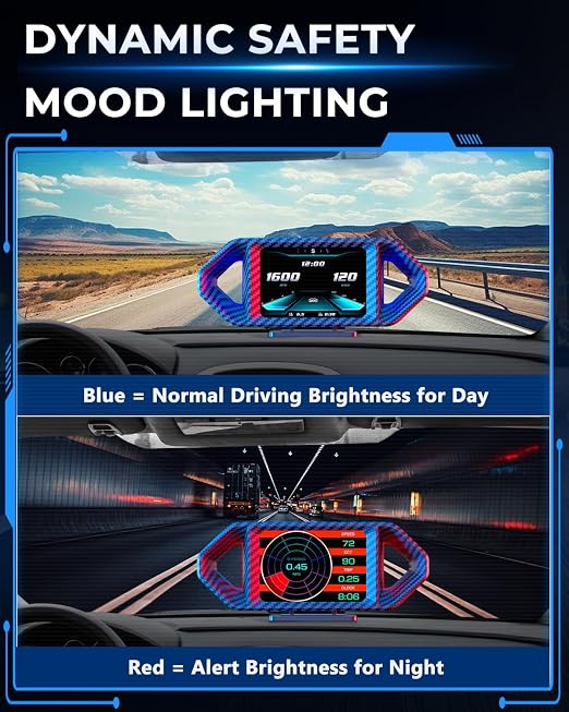 OBD2 HUD Head Up Display, Digital Speedometer Gauge - Image 7