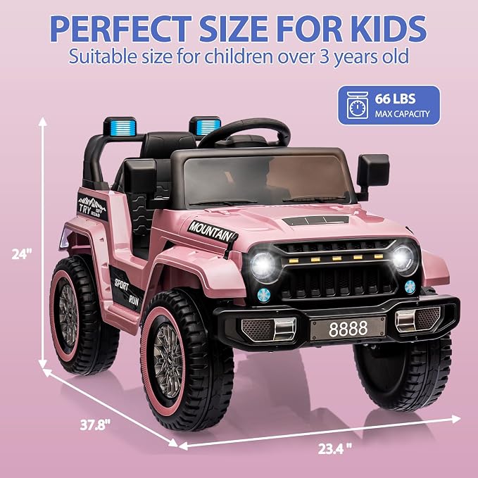 12V Kids Ride On Truck Car, Battery Powered Electric Vehicles - Image 6