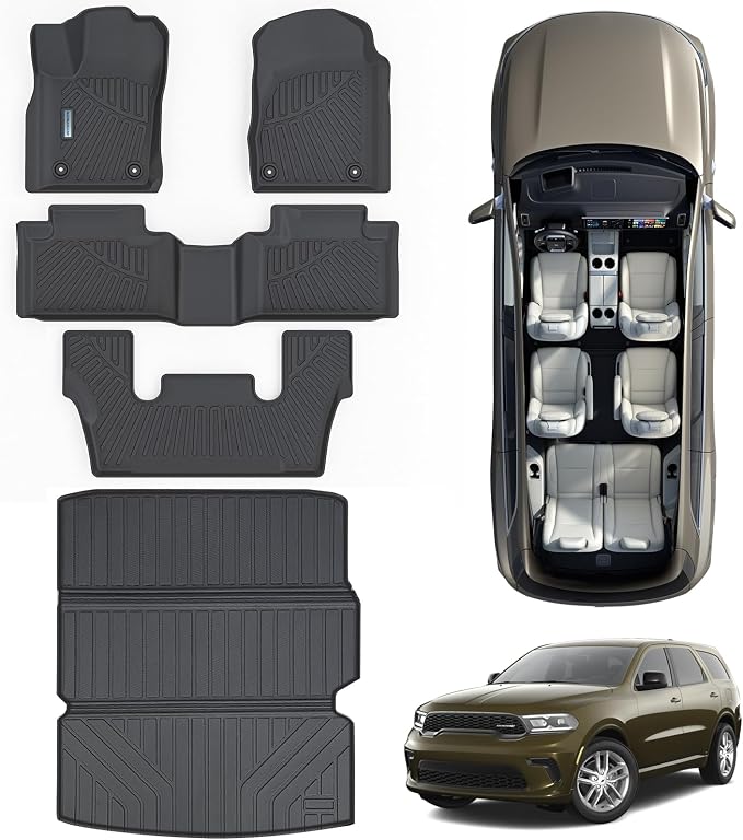 Floor Mats & Large Trunk Mat for 2016-2023 2024 Dodge Durango（Only Fit 6 by SANBAN-AXE